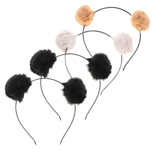 Ipetboom 4er Set Fuzzy Pom Pom Haarreif üßes Stirnband Mit üschbommeln Für ädchen Bequeme Kopfbandhaube Für Gemischten Stilen von Ipetboom