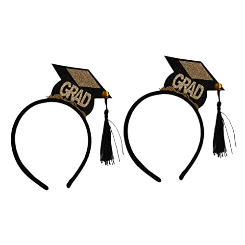 Ipetboom 5 Stück Graduierung Quaste Stirnband partydekoration party decoration Abschluss Stirnband Abschluss Haarschmuck Kostümhut Haarreifen Accessoires für Abschlussfeiern Filzstoff Black von Ipetboom