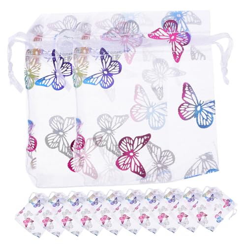 Ipetboom 50 Stück Kleine Organza Beutel mit Zugband Transparente Mesh Schmuckbeutel mit Goldfarbenem Schmetterling Geschenkbeutel für Hochzeit Süßigkeiten Accessoires Kosmetik Ipetboom 50 Stück Kleine Organza Beutel mit Zugband Transparente Mesh Schmuckbeutel mit Goldfarbenem Schmetterling Geschenkbeutel für Hochzeit Süßigkeiten Accessoires Kosmetik von Ipetboom