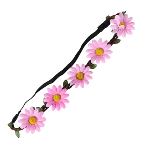 Ipetboom 5St Haarband sonnenblumen haarband hawaii Sonnenblumenhaarband style garland Flamingo-Partydekorationen Strandgirlande Haarschmuck mit Blumen Blumenkranz Rosa von Ipetboom