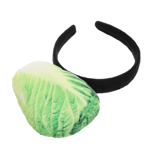 Ipetboom Chinakohl-Stirnband pflanzlicher Haarschmuck Gemüse Cosplay Stirnband Chinesischer Kohl Haarband Party Kopfbedeckung für Erwachsene Kohlkopfbedeckung Neuheits-Stirnband Plüsch von Ipetboom