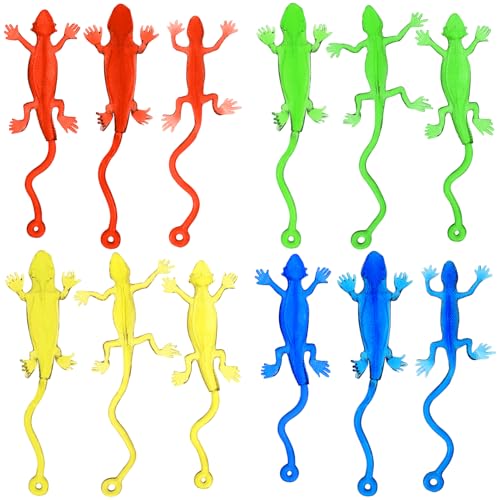 Ipetboom Dehnbare Klebrige Eidechsen Spielzeug: 100Pcs Dehnbare Gummiartige Klebrigkeit Lizard Spielzeug Für Kinder Ostereikorb Stuffers Party Bevorzugt Goodie Bags Studenten Belohnungen von Ipetboom