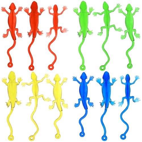 Ipetboom Dehnbare Klebrige Eidechsenspielzeuge: 20Pcs Dehnbare Gummiartige Klebrigkeit Lizard Spielzeug Für Kinder Ostereikorb Stuffers Party Bevorzugt Goodie Bags Studenten Belohnungen von Ipetboom