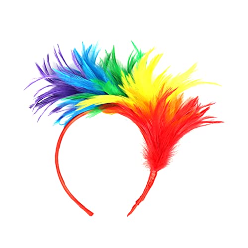 Ipetboom Flauschiges Regenbogen Feather Haarschmuck Für Partys Elegantes Headdress Für Hochzeiten Und Fotoshootings Haarschmuck Für Damen Und ädchen von Ipetboom