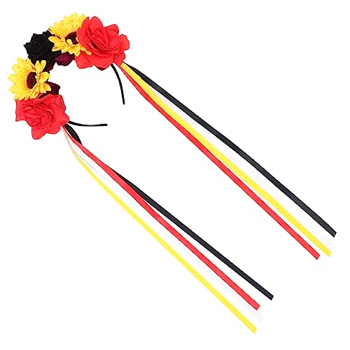 Ipetboom Gefälschte Blumen Girlanden Für Die Dekoration Mit Blumen Braut-stirnband Und Schleier Kopfschmuck Für Mädchen Blumenstirnband Halloween-rosenblumen-stirnband Stirnbänder Stoff von Ipetboom