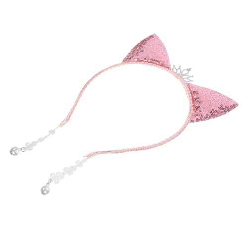 Ipetboom Krone aus Pailletten mit Katzenohren mädchen stirnbänder Katzenbecher Katze Stirnband Cosplay stirnband cat ears Tiere Haarband mit Katzenohren Kopfbedeckung für Party Stoff von Ipetboom