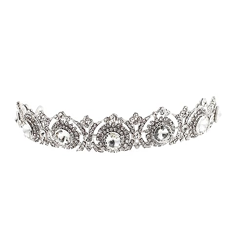 Ipetboom Legierung Strass Krone dekorative Haarnadeln Tiaras Prinzessin Stirnband Party hochzeitshaar schmuck Wedding Hair Accessories Strass-Kopfschmuck Haarschmuck für die Braut Silver von Ipetboom