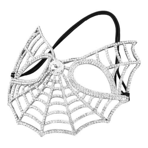 Ipetboom Maskenzubehör Strass-Halbmaske Schmuck für Kronenmaske Strassmaske Hochzeitsmaske Modemaske Strass Maskerade Maske Dekorationen für Maskerade-Partys Legierung Silver von Ipetboom