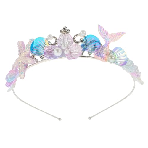 Ipetboom Muschel Haarband Diademe Damen Kind Accessoire Mädchen Meerjungfrau Tiara Muschel Stirnband Muschel Kopfschmuck Haar Accessoire Party Haar Haarbänder Braut Haar von Ipetboom