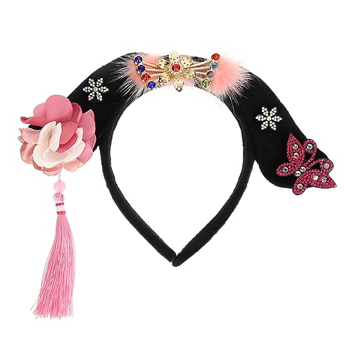 Ipetboom Palace Stirnband Stirnbänder Mode Outfit Perlenstirnband hallowe die chinesen Lustiges Haar-Accessoire fot festoon Frauen chinesisches Stirnband Frauen Perücke Stirnband Stoff Rosa von Ipetboom