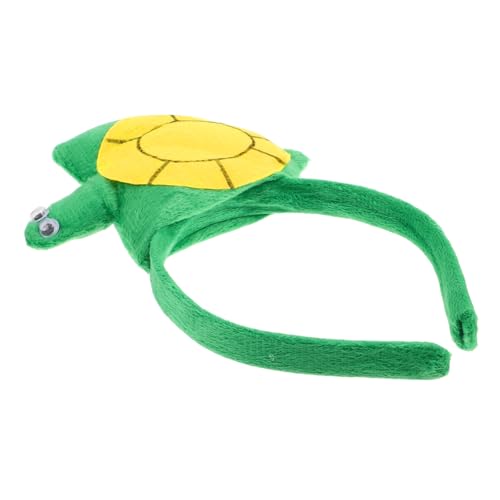 Ipetboom Sanfter Kopf Hoop Schildkröte Kostüm Requisit Plüsch-Tierhaarband Schildkrötenparty Make -up -Stirnband festival zubehör partyzubehör Party Haarband Cosplay Haarband Stoff Green von Ipetboom