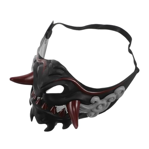 Ipetboom Schwarze Japanische Samurai Dämonenmaske Wiederverwendbar Cosplay Gesicht Verkleidung mit Elastischem Band für Männer und Frauen Party Kostüm Zubehör Ipetboom Schwarze Japanische Samurai Dämonenmaske Wiederverwendbar Cosplay Gesicht Verkleidung mit Elastischem Band für Männer und Frauen Party Kostüm Zubehör von Ipetboom