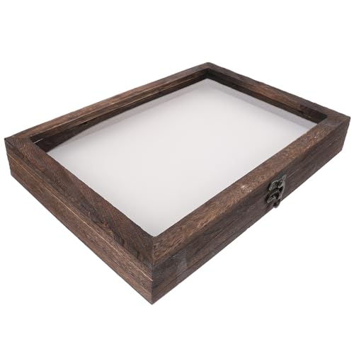 Ipetboom Specimen Frame Case aus Massivem Holz mit Klarem Deckel Vintage Insektenproben Schaukasten Stabil und Multifunktional für Insekten Schmuck Münzen und Kleine Sammlungen Tragbar und Ipetboom Specimen Frame Case aus Massivem Holz mit Klarem Deckel Vintage Insektenproben Schaukasten Stabil und Multifunktional für Insekten Schmuck Münzen und Kleine Sammlungen Tragbar und von Ipetboom
