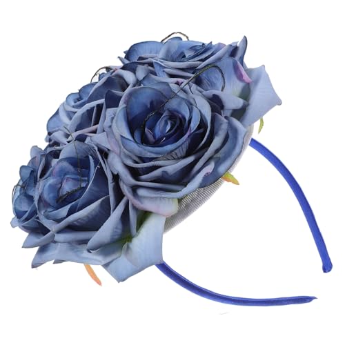 Ipetboom Stirnband Hut Stirnband Für Frauen Rosen Hut Stirnband Requisite Rosen Design Damen Party Cosplay Stirnband Mit Rosen Hut Rosen Design Haarspange Party Kostüm Zubehör von Ipetboom