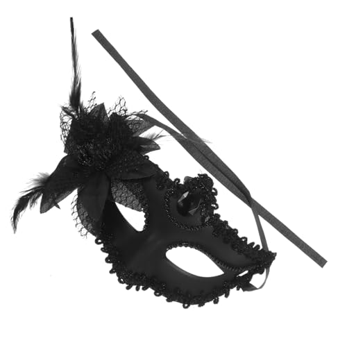 Ipetboom Venezianische Damen Halbgesichts Spitzenmaske aus Schwarzer Spitze für Halloween Karneval Kostümparty Maskerade Ball Cosplay Leicht und Elegant Ipetboom Venezianische Damen Halbgesichts Spitzenmaske aus Schwarzer Spitze für Halloween Karneval Kostümparty Maskerade Ball Cosplay Leicht und Elegant von Ipetboom