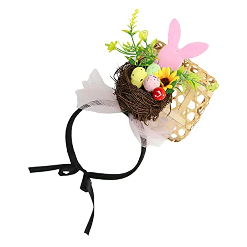 Ipetboom Vogelnest Stirnband Kaninchen Stirnband Cosplay Kostüm Haarschmuck Kinderkostüme Geburtstag Stirnband Hörner Cosplay Halloween Stirnband Kostüm Party Dekorationen Rattan Rosa von Ipetboom