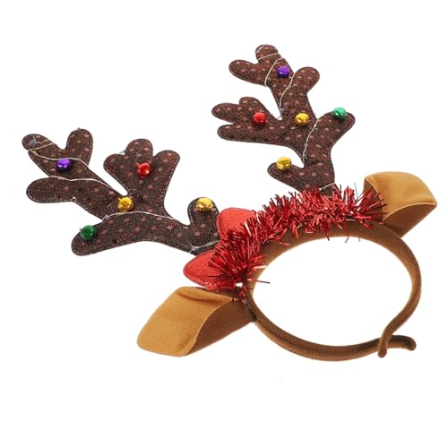 Ipetboom Weihnachtsfeiertags-stirnbänder Rentiergeweih Stirnbänder Elchgeweih Stirnbänder Band Led-stirnbänder Geführte Weihnachtsstirnbänder Stirnbänder Für Erwachsene Coffee Polyester von Ipetboom