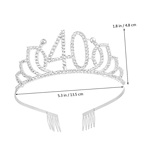 Ipetboom Zahl Krone Geburtstag Tiara Stirnband Geburtstagskrone Kopfschmuck Prinzessin Geburtstag Geburtstagsparty Geburtstagsfeier gebutagsdeko Haarschmuck Frauen Kopfschmuck Silver von Ipetboom