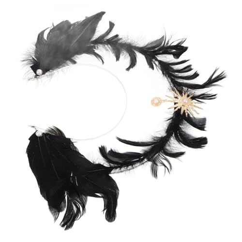 Ipetboom lolita jungfräulicher Heiligenschein Outfit Kopfschmuck Frauen Halloween Tiaras Kostüm hochzeit haarschmuck gothic haarschmuck Lolita-Stirnband dekorative Feder Zinklegierung Black von Ipetboom