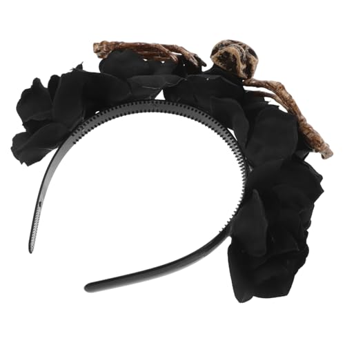 Ipetboom -stirnband Aufkleber Skelett Rave Girlande Maskerade Halloween-anziehstütze Mittelstücke Funkeln Kostüm Kopfbedeckung Cosplay-haarbänder Grimmig Masken Gothic Black Stoff von Ipetboom