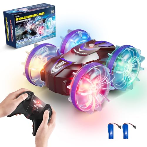 Ipflin Ferngesteuertes Auto, 4WD 360° Drehbarer Wasserdichter mit LED Licht RC Auto, 2.4Ghz 15KM/h RC Auto Spielzeug für Jungen Mädche ab 3 Jahren Weihnachten Geburtstags Kindertag Neujahr Geschenke von Ipflin