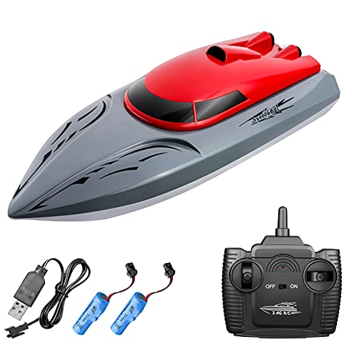 Irfora 2.4G RC Boote Fernbedienungsboot 20KM / h Rennboot Wasserdichtes Spielzeug Hochgeschwindigkeits RC Boot Rennboot Geschenk von Irfora