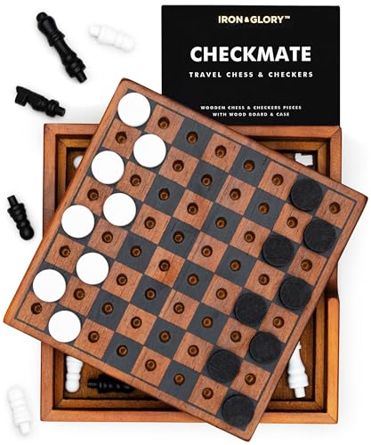 Iron & Glory Schachbrett & Dame Set | Holzpuzzles & Spiele | Brettspiele für Familiennacht | Reisespiele für Kinder & Reisegeschenke | Couchtischdekoration | Familien-Brettspiele für Spieleabend Iron & Glory Schachbrett & Dame Set | Holzpuzzles & Spiele | Brettspiele für Familiennacht | Reisespiele für Kinder & Reisegeschenke | Couchtischdekoration | Familien-Brettspiele für Spieleabend von Iron And Glory
