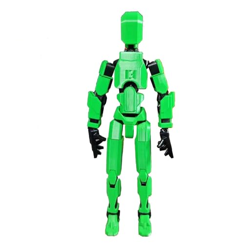 Action Figures, 3D Action Figure Toy, Mechanical Action Figures, Multi-Jointed Movable 3D Printed Mannequin Toys, PVC Model Gifts for Game Lovers Green von Irrun