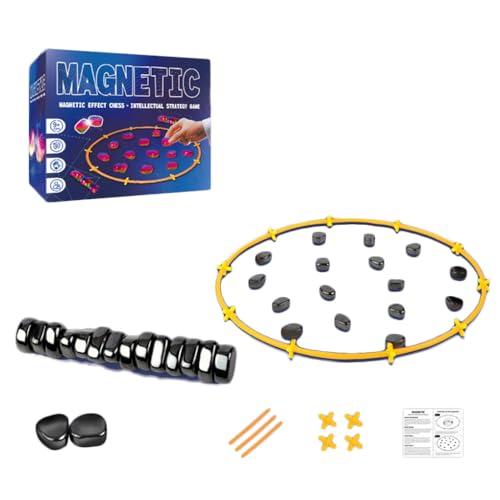 Magnetisches Schachspiel Steine, Magnetspiel Schach Brettspiel, Multifunktional Magnete Kinderspielzeug, Tragbares Schachbrett für Familientreffen Party, Magnetic Chess Game (Type A) von Irrun