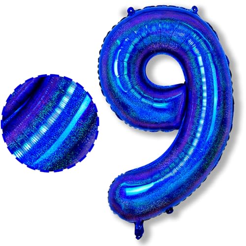 9. Geburtstag Zahlen Luftballon für Kinder, Navy Blau Marineblau Große Helium Zahl 9 Luftballons, 40 Zoll Dunkelblau 9 Folienballon für Jungen Mädchen Geburtstag Party Deko Jubiläum Party Dekoration von Isndare