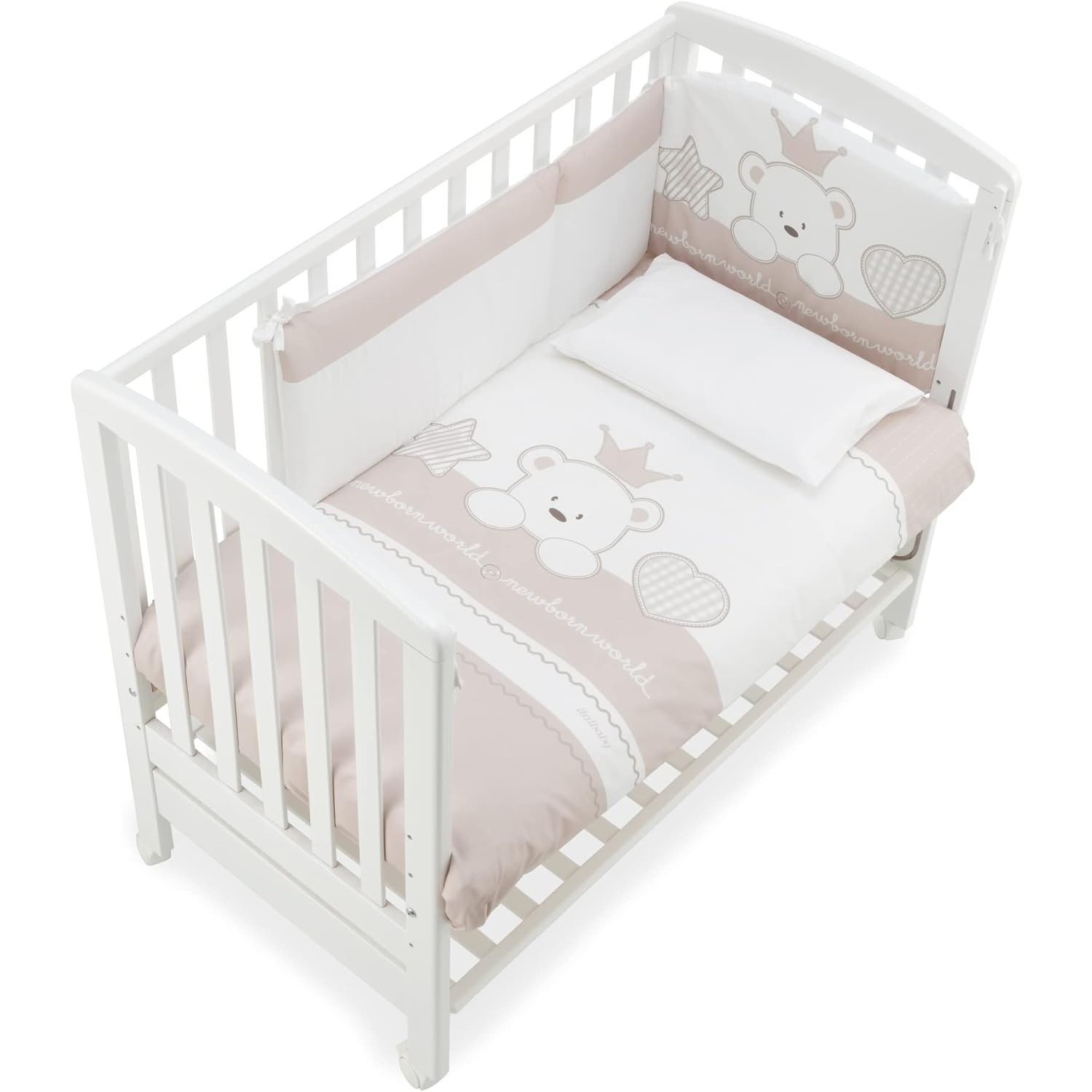 Italbaby Lettino Co-Sleeping B.side completo di materasso, set piumone Baby Re Tortora von Italbaby