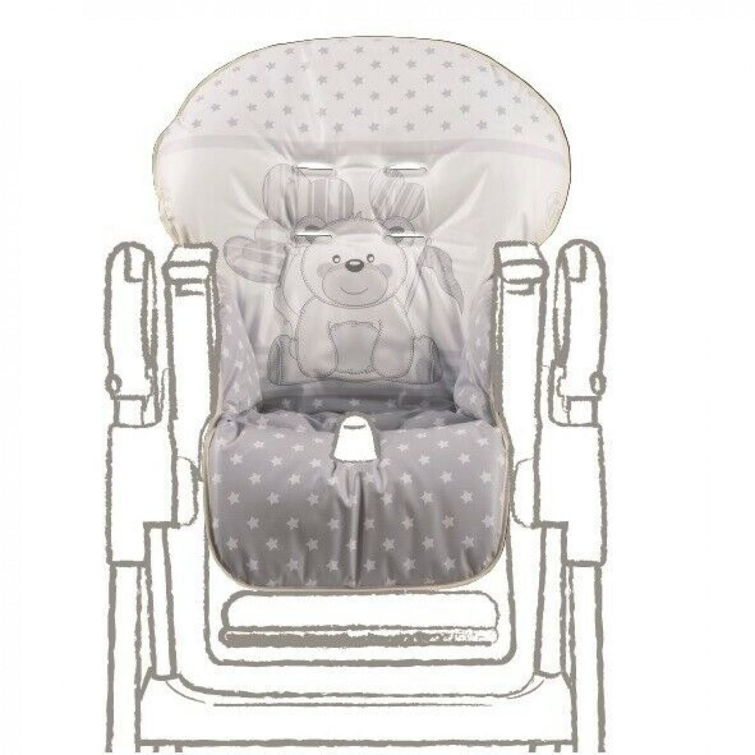 Italbaby PVC Kukù Grauer Hochstuhlbezug von Italbaby