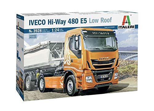 Italeri 3928S Iveco 1:24 Hi-Way 480 E5 (Low Roof), Modellbau, Bausatz, Standmodellbau, Basteln, Hobby, Kleben, Plastikbausatz, detailgetreu von Italeri