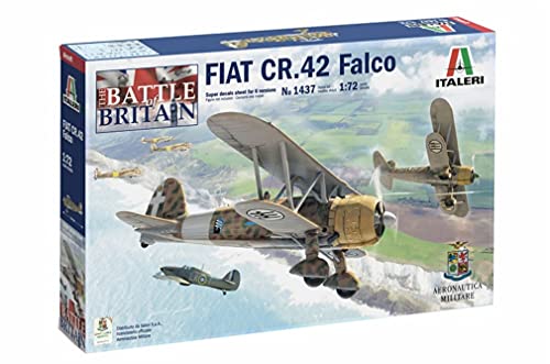 Italeri 1:72 FIAT CR.42 Falco, Modellbau, Bausatz, Standmodellbau, Basteln, Hobby, Kleben, Plastikbausatz, detailgetreu, Braun von Italeri