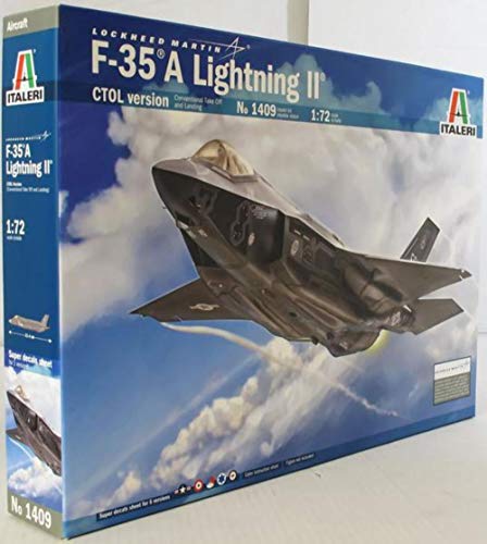 ITALERI 1409S - 1:72 F-35A Lightning II , Modellbau, Bausatz, Standmodellbau, Basteln, Hobby, Kleben, Plastikbausatz, detailgetreu, Unlackiert von Italeri