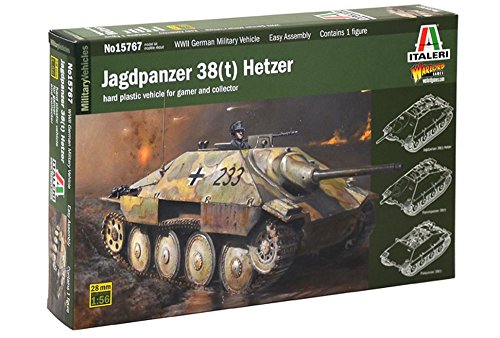 ITALERI 15767 - 1:56 Jagdpanzer 38T Hetzer , Modellbau, Bausatz, Standmodellbau, Basteln, Hobby, Kleben, Plastikbausatz, detailgetreu von Italeri