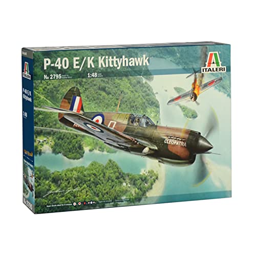 ITALERI 2795S - 1:48 P-40E/K Kittyhawk , Modellbau, Bausatz, Standmodellbau, Basteln, Hobby, Kleben, Plastikbausatz, detailgetreu, Unlackiert von Italeri