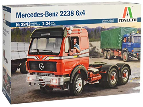 ITALERI 3943S - 1:24 Mercedes-Benz 2238 6x4 , Modellbau, Bausatz, Standmodellbau, Basteln, Hobby, Kleben, Plastikbausatz, detailgetreu, Unlackiert von Italeri