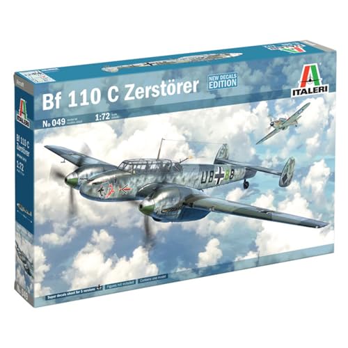 Italeri 0049 1:72 Dt. BF-110 C-3/C-4 Zerstörer - Modellbau, Bausatz, Standmodellbau, Basteln, Hobby, Kleben, Plastikbausatz, detailgetreu von Italeri