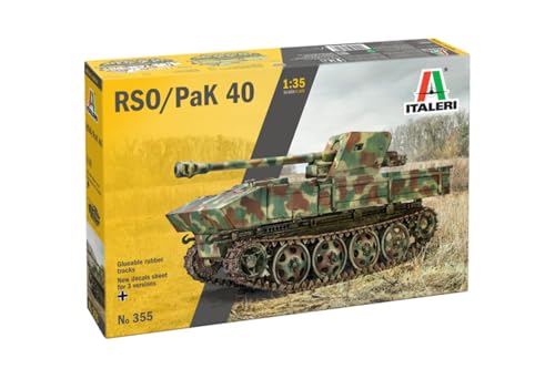 Italeri 0355 1:35 7.5cm RSO with PAK40 - originalgetreue Nachbildung, Modellbau, Plastik Bausatz,Panzer Bausatz, 1:35, Modellbausatz, Zusammenbauen von Italeri