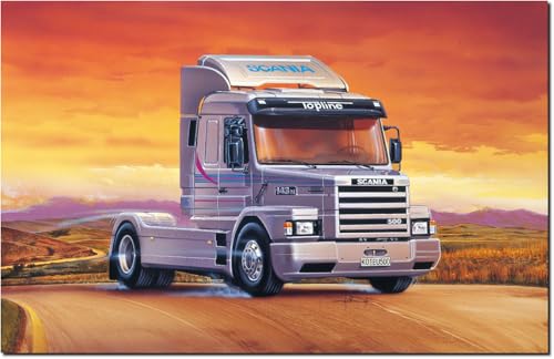 Italeri 0736 1:24 Scania T143 M500 Top Line - Modellbau, Bausatz, Standmodellbau, Basteln, Hobby, Kleben, Plastikbausatz, detailgetreu, Mehrfarbig, Molded Color von Italeri