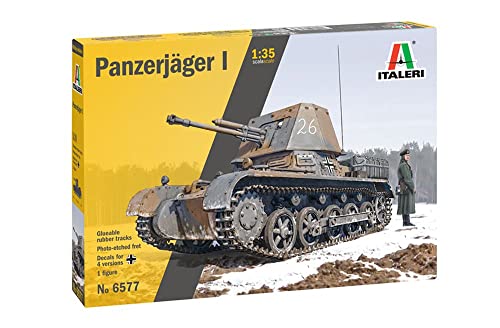 Italeri 6577S 1:35 Ger. Panzerjäger I, Modellbau, Bausatz, Standmodellbau, Basteln, Hobby, Kleben, Plastikbausatz, detailgetreu, Panzer Bausatz, Militär, Mehrfarbig von Italeri