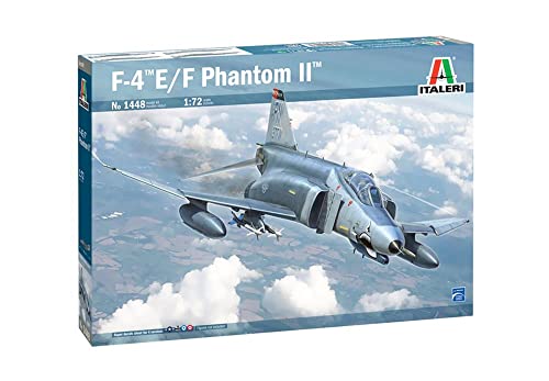 Italeri 1:72 F-4E/F Phantom II, originalgetreue Nachbildung, Modellbau, Basteln, Hobby, Kleben, Plastikbausatz, Zusammenbauen von Italeri