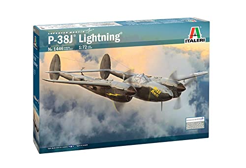 Italeri 1446S Italien 1:72 US P-38J Lightning, Modellbau, Bausatz, Standmodellbau, Basteln, Hobby, Kleben, Plastikbausatz, detailgetreu, Mehrfarbig von Italeri