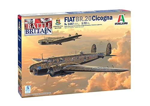 Italeri 1447S 1:72 FIAT BR.20 Cicogna, originalgetreue Nachbildung, Modellbau, Basteln, Hobby, Kleben, Plastikbausatz, Zusammenbauen, grau von Italeri