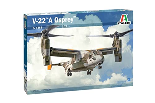 Italeri 1463 V A V-22 1463 1:72 V-22 Osprey Tilt Rotor-Bausatz, Standmodellbau, Basteln, Hobby, Kleben, Plastikbausatz, detailgetreu, Mehrfarbig, Grey von Italeri