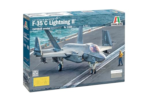 Italeri 1469 1:72 F-35C Lightning II - Modellbau, Bausatz, Standmodellbau, Basteln, Hobby, Kleben, Plastikbausatz, detailgetreu, Militär Bausatz, Molded Color von Italeri