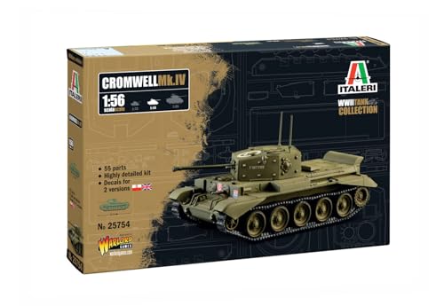 Italeri 25754 1:56 Cromwell MK. IV - Modellbau, Bausatz, Standmodellbau, Basteln, Hobby, Kleben, Plastikbausatz, detailgetreu, Militär Bausatz, Panzer 1:56 von Italeri