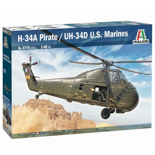 Italeri 2776S Amerikanische 1:48 HUS-1 Sea Horse/UH-34D, originalgetreue Nachbildung, Modellbau, Basteln, Hobby, Kleben, Plastikbausatz, Zusammenbauen von Italeri