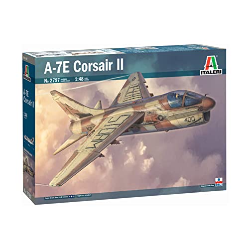 Italeri 2797S 1:48 A-7E Corsair II, originalgetreue Nachbildung, Modellbau, Basteln, Hobby, Kleben, Plastikbausatz, Zusammenbauen, Marineblau, Small, Navy Blue von Italeri